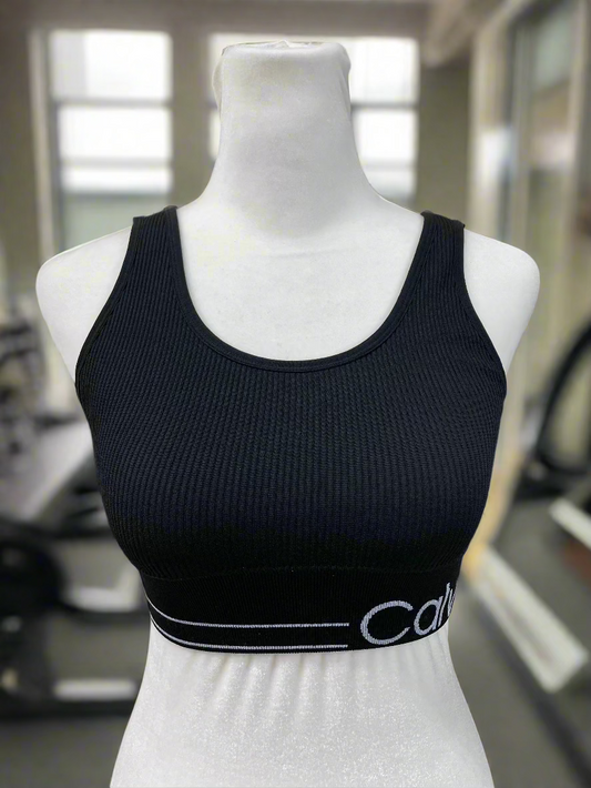 Calvin Klein - Performance Black/White Sports Bra Women's Size XS