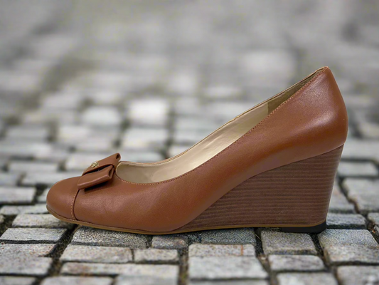 Cole Haan - Grand.OS Brown Leather Platform Heels Women's Size 9B US