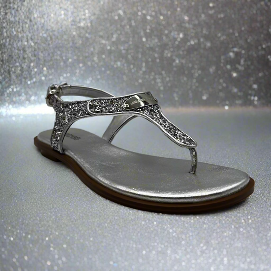 Michael Kors Silver Faux Leather Sandals Women's Size 7M US