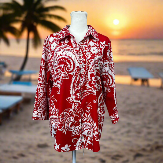 CHICO's Paisley Button-Up Shirt Women's Size 2