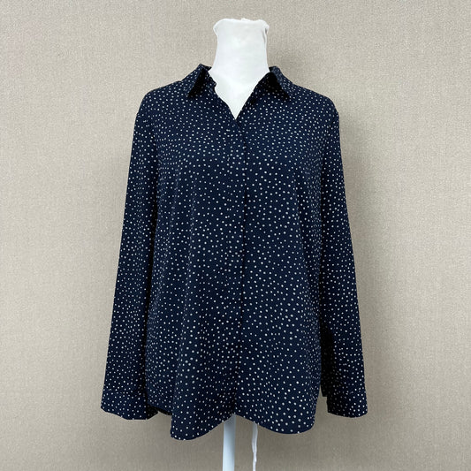 Talbots Petite Navy Blue Button Shirt Women's Size MP
