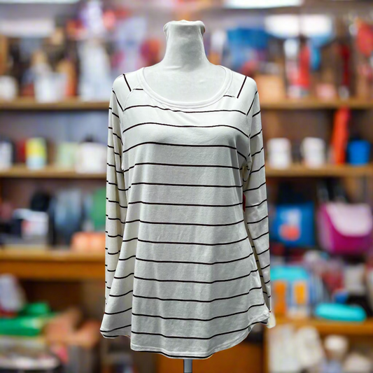 T by Tablots Striped Long Sleeve Shirt Women's Size M