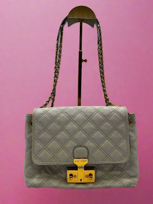 Marc Jacobs Beige Quilted Leather Shoulder Bag