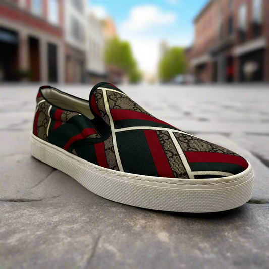 Gucci Multicolor Leather Slip-Ons Men's Size 11 US