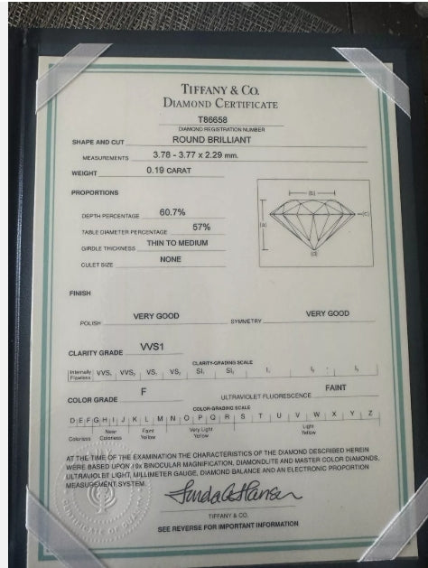 Tiffany & Co Platinum 950 Diamond Solitaire Ring