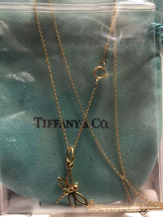 Tiffany & Co Dragonfly Pendant Charm Necklace 18k