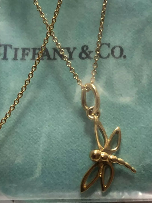 Tiffany & Co Dragonfly Pendant Charm Necklace 18k