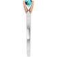 14K White/Rose 5.2 mm Round Solitaire Engagement Ring .50 CT (.45-.69) Round Full-Cut SI Natural Teal Blue Diamond