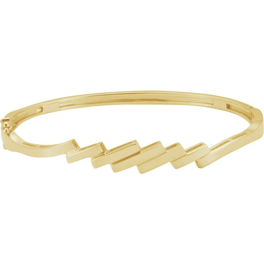 14K Yellow Hinged Bangle 6 1/2" Bracelet