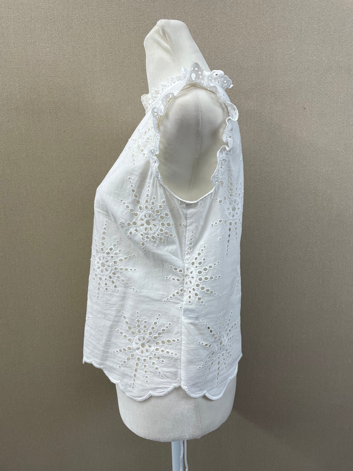 Kate Spade New York - White Sleeveless Flutter Top Women's Size 2