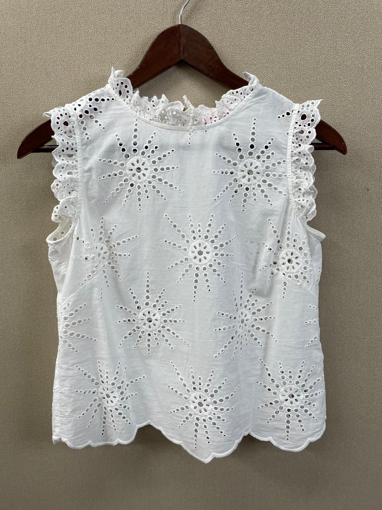 Kate Spade New York - White Sleeveless Flutter Top Women's Size 2
