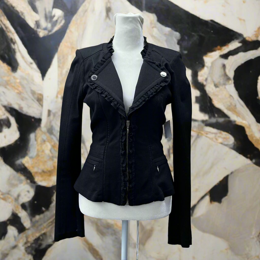 White House Black Market BLack V-Neck Jacket Women's Size 00 US