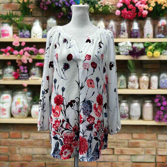 Ivanka Trump Floral Summer Blouse Women's Size L