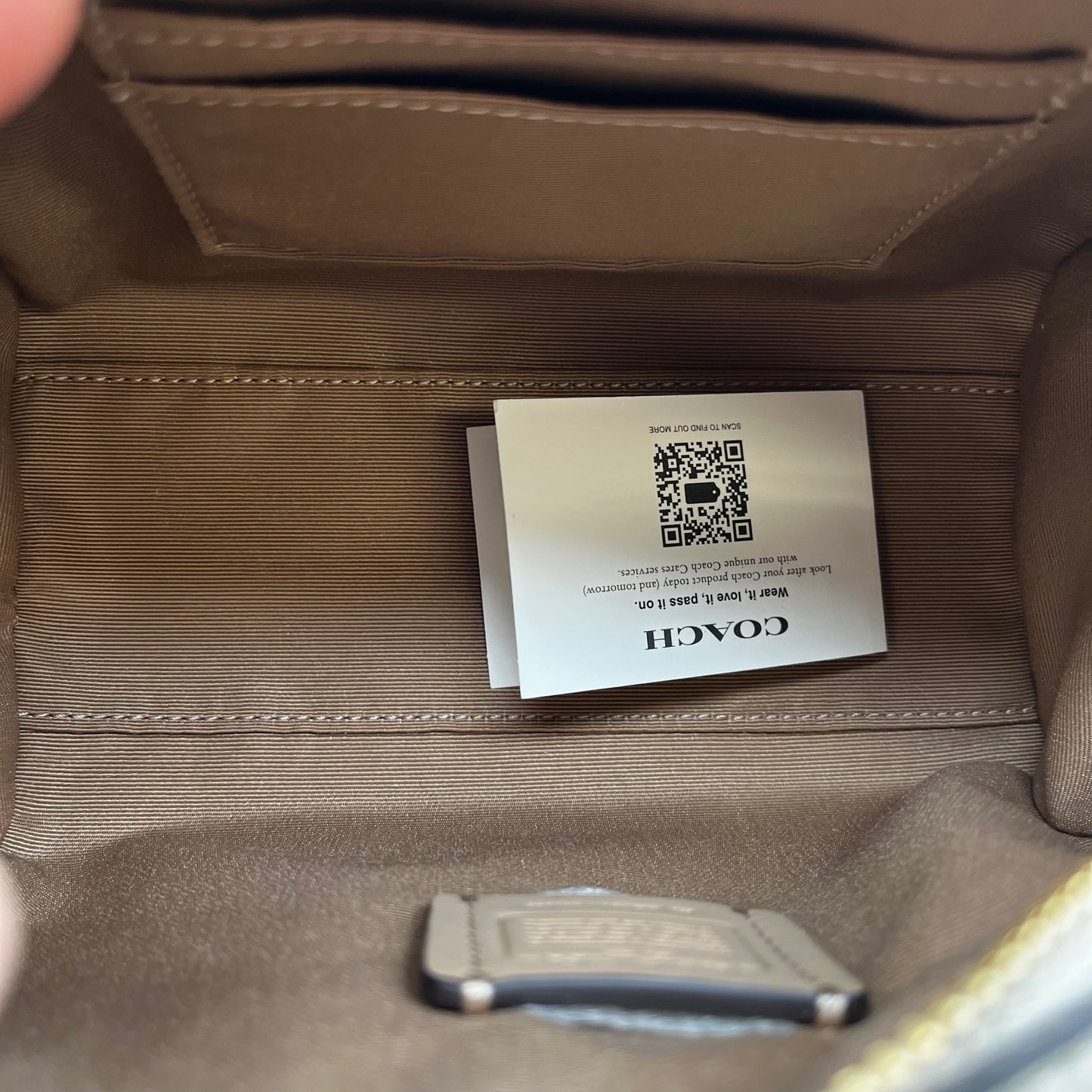 Coach Beige Leather Top Handle Bag M2381-CH157