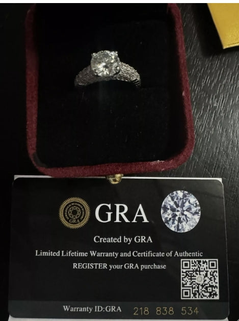 Moissanite Ring GRA Cert