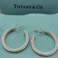 Tiffany & Co. Somerset Mesh Huggie Hoop Earring Pair Size 1.0" w/Butterfly Backs